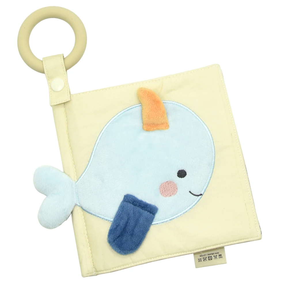 Manufacturer Low MOQ Customize Marine Animal Baby Cloth Book Soft Fabric Baby Plush Book For Baby Toy