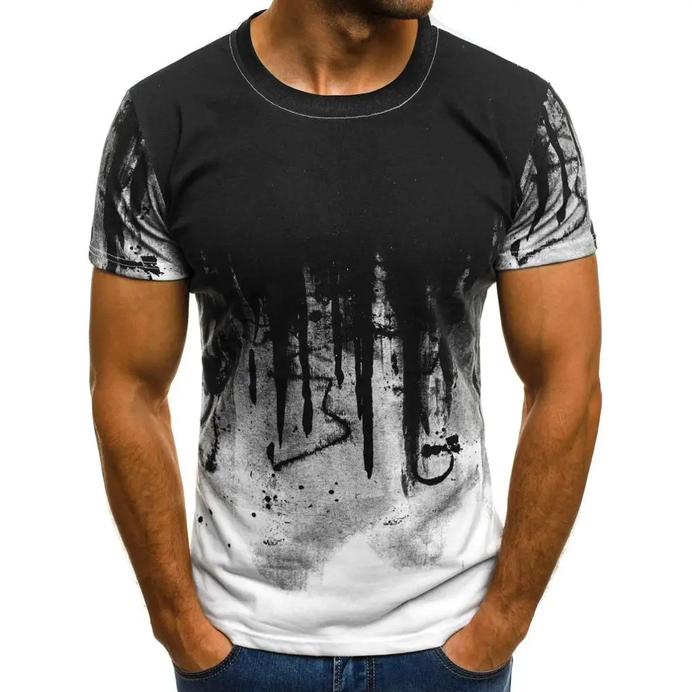 
custom men exercise camouflage printed t-shirts with short sleeves 