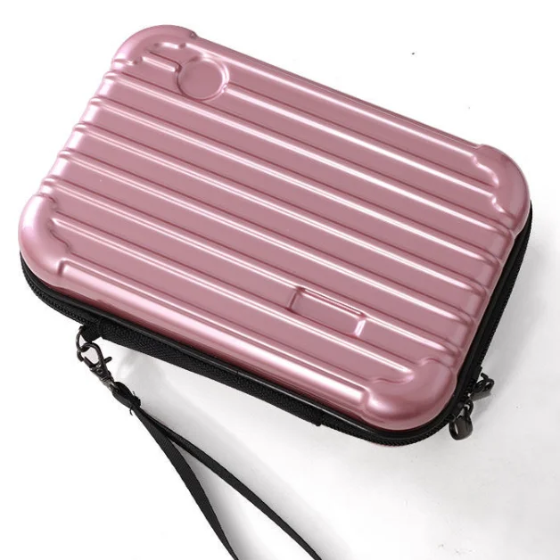 Fashion Custom Logo portable waterproof EVA Pouches travel multifunction hard shell ABS case makeup PC cosmetic bag