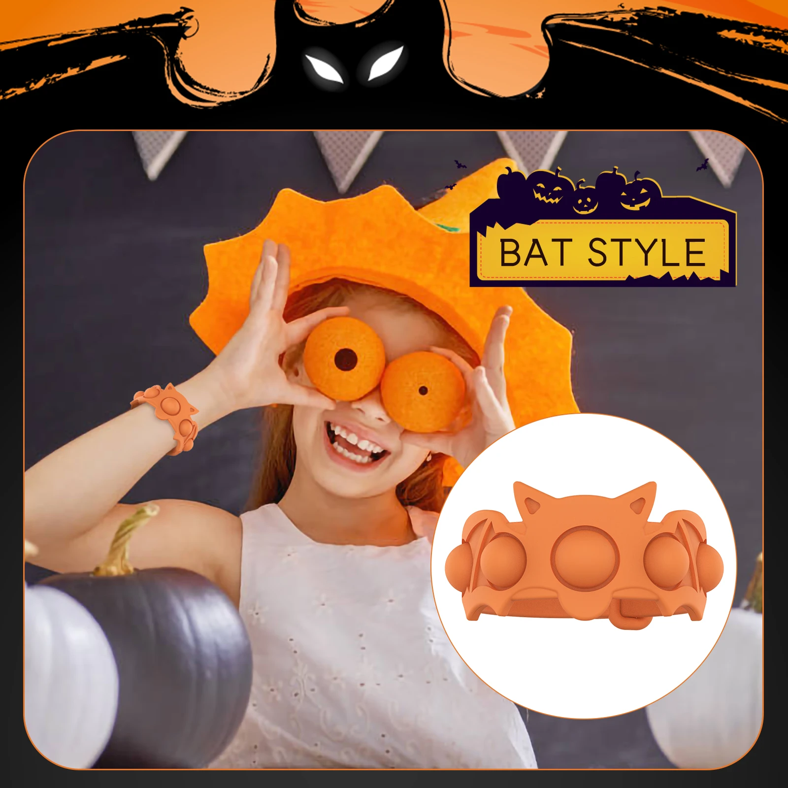 New Kids Mini Halloween 6 Colors Scary Silicone Push Sensory Popper Bubble Wristband Poppings Toy Fidgets Its Bracelet