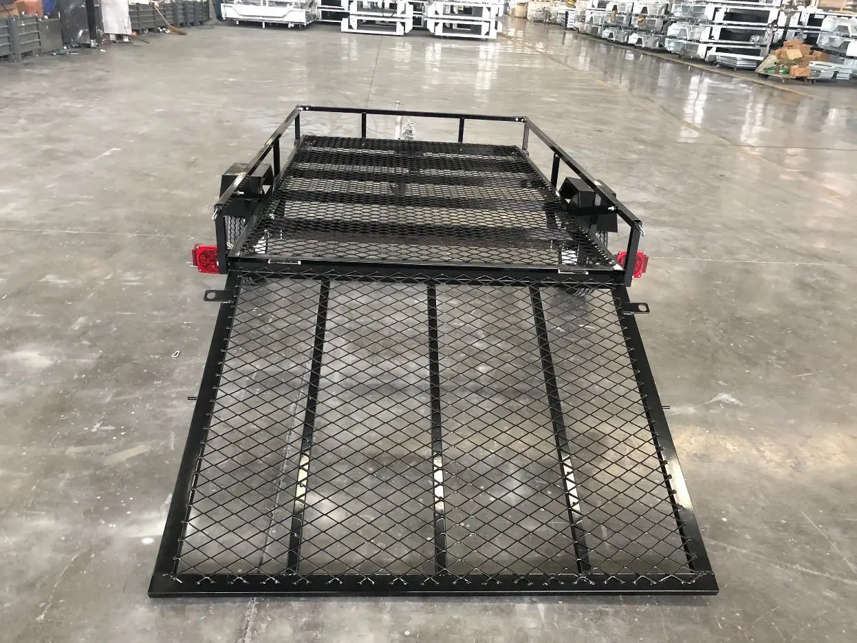 The United States Registered 5x8 5x10 6x12 7x14 Premium Powder Coated Mesh Floor ATV Landscape Trailer