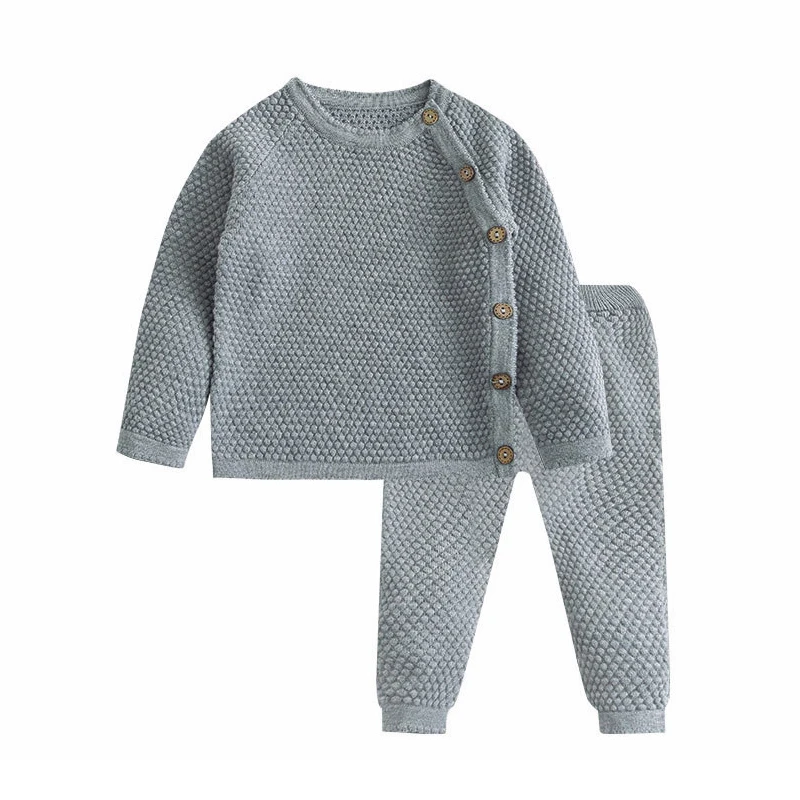 Baby Boy Girl Clothes Sets Spring Newborn Baby Girl Clothing Tops + Pant Outfits Knit Sweater Baby Pajamas Set