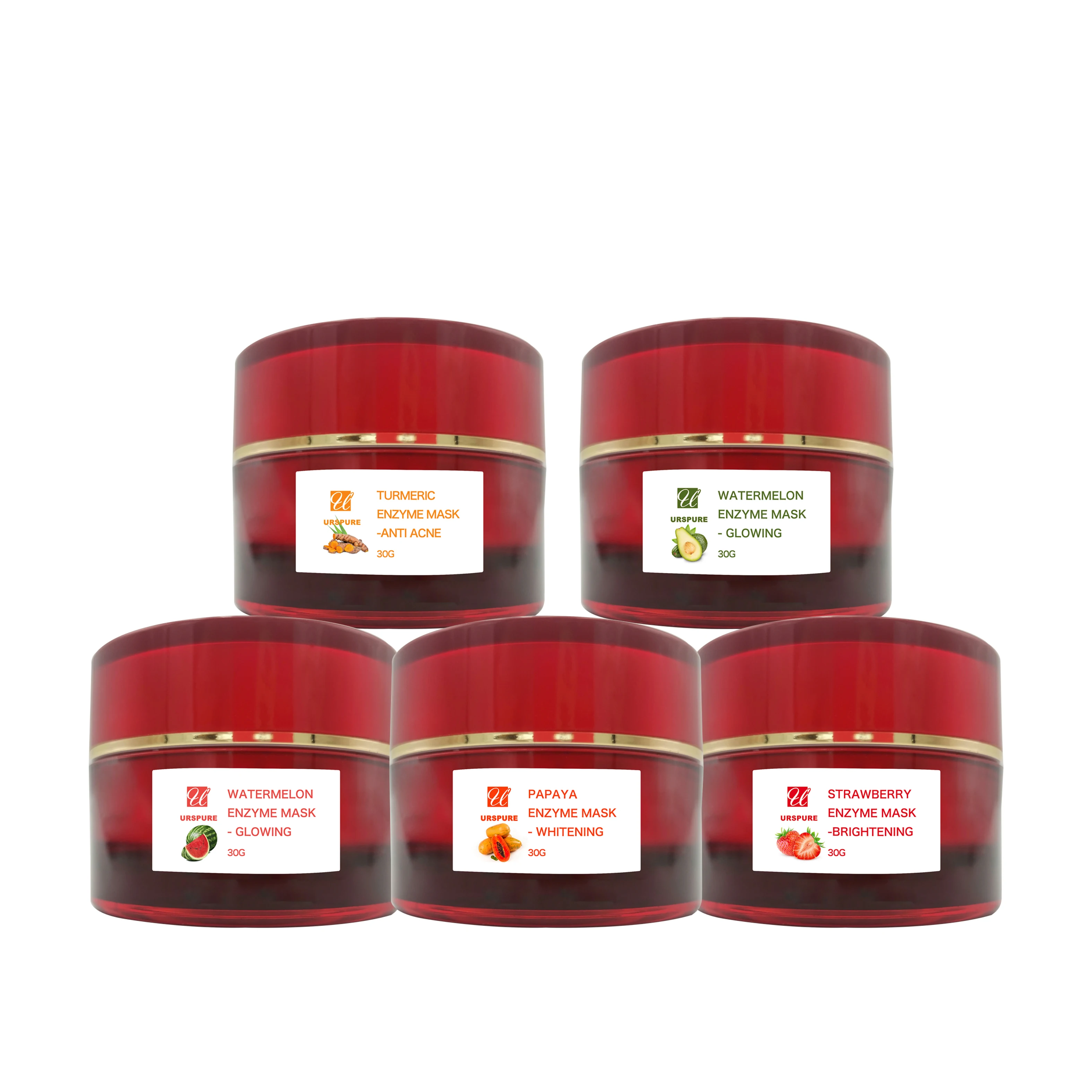 Skin Care  Hydrating Organic Berry Fruit Enzyme Mask Avocado Strawberry Watermelon Turmeric Papaya Gel Face Clay Jelly Mask