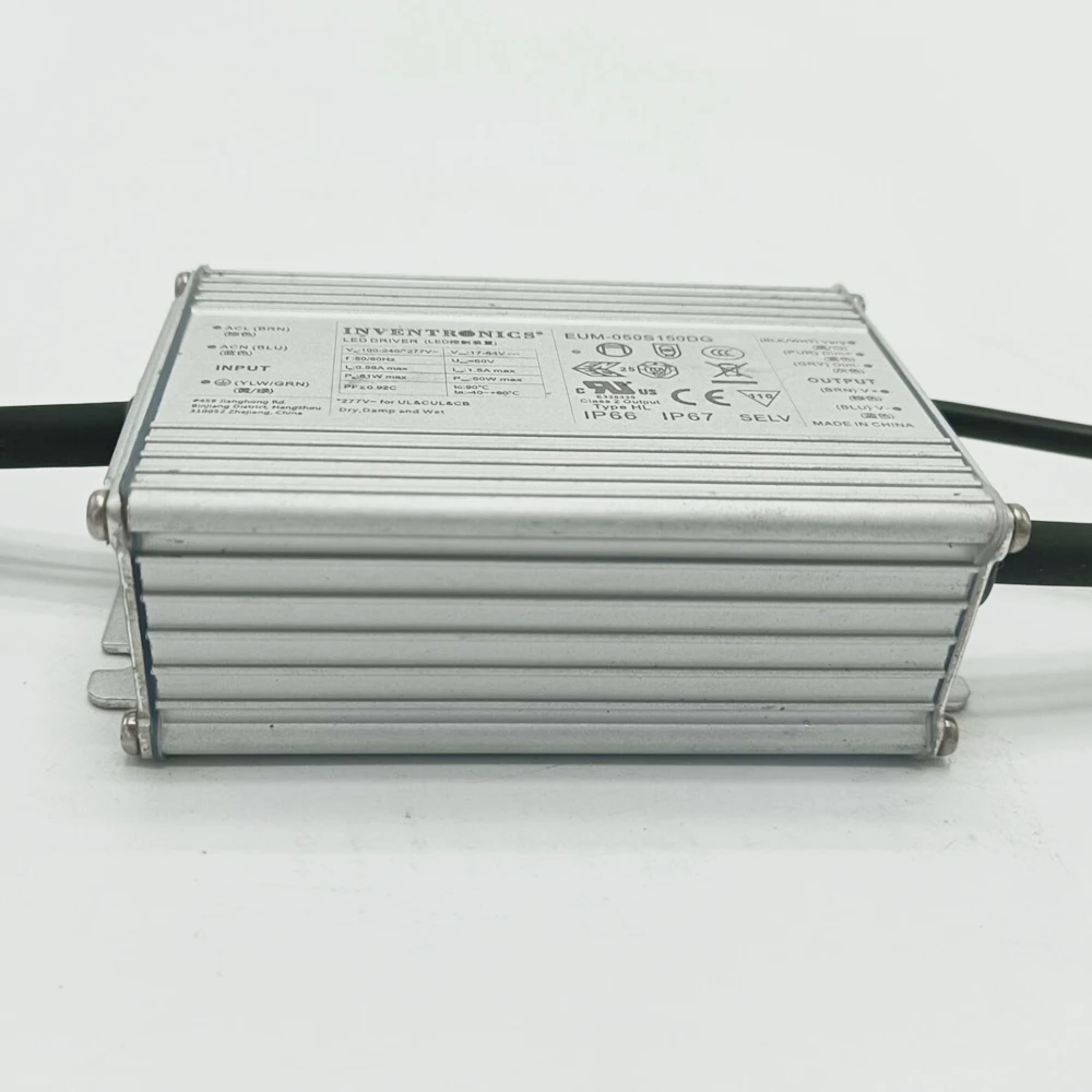 Inventronics LED Driver EUM-050S150DG 50W 1000mA 1200mA 1500A IP67 Constant Current Dimmable LED Driver with 5years warranty