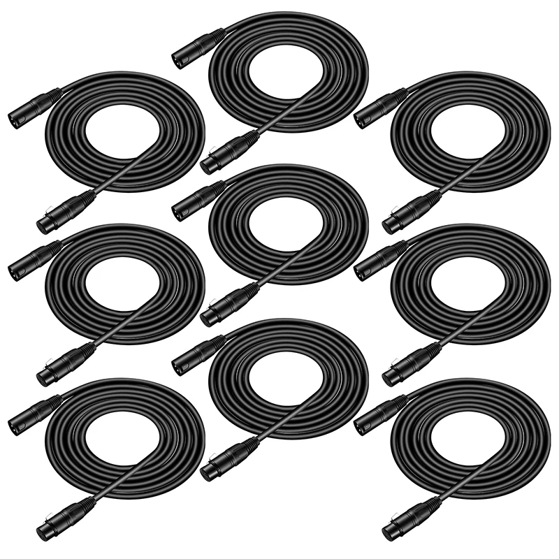 LEAHUA 3 Pin XLR штекер-разъем для микрофона DMX кабель сигнальный 1 м 6 12 20 комплект 10 шт.