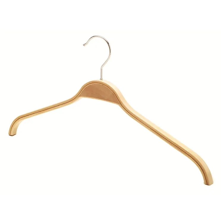 Safety durable bamboo laminated hanger save space wood clothes hangers for garment display