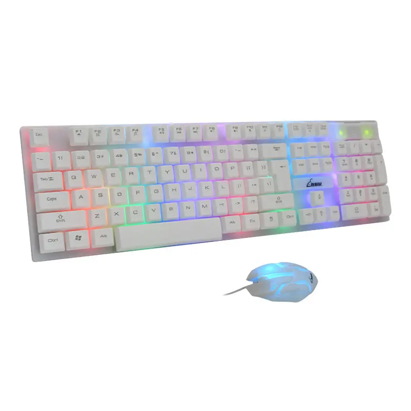 JINMS KM006 Wired Keyboard and Mouse Set RGB Gaming Keyboard and Mouse Combo for Gaming Office