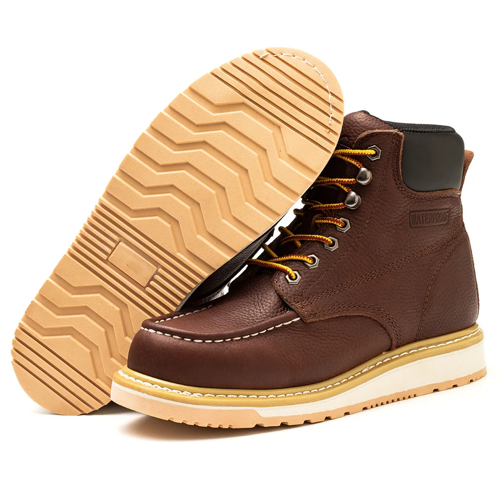 Crazy Horse Leather EVA Phylon Sole Goodyear welted Work Boots safety shoes for mens