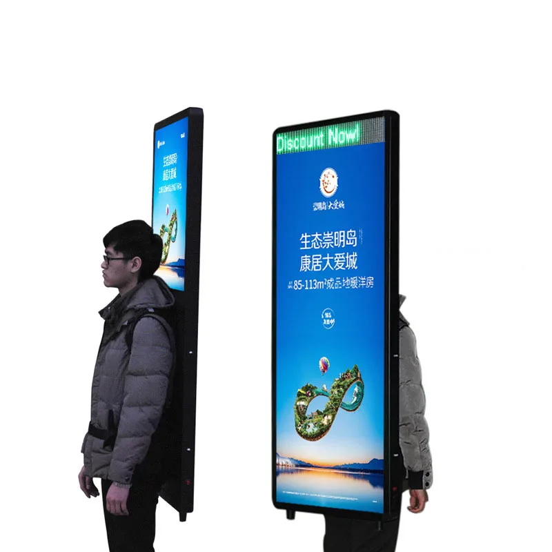 Newly Advertising  Movable Walker Billboard Digital Display LED Backpack Billboard
