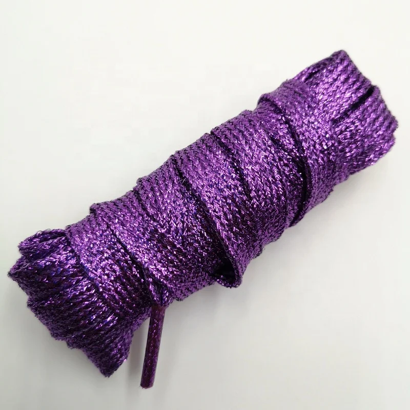 Glowing in the light silver metallic gold glitter shoe laces