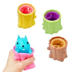 Custom Squirrel Cup TPR Soft Squeeze Squishy Anti Stress Cup Sensory Fidget Squirrel Toy Manufacturer