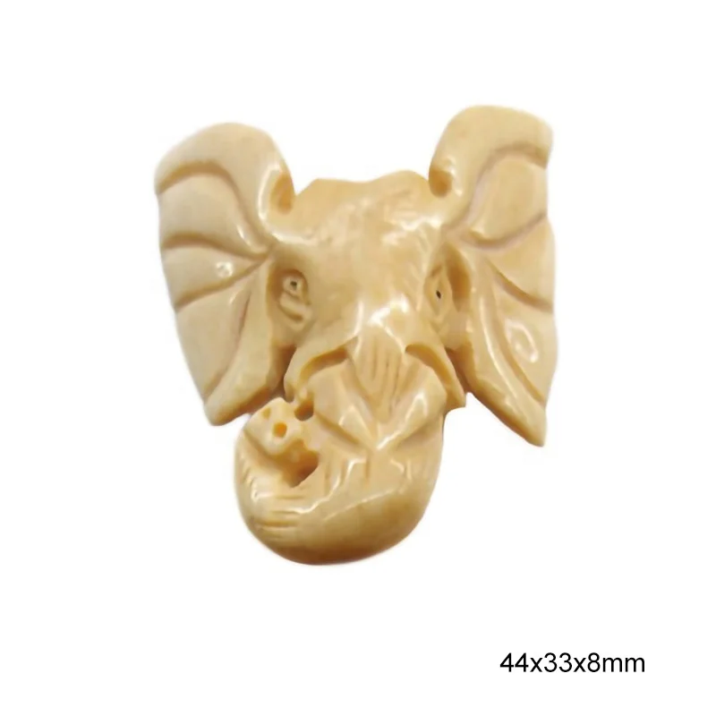 Daning assorted sizes colors exquisite HANDCARVED natural cattle bone running elephant beads pendants for jewelry making