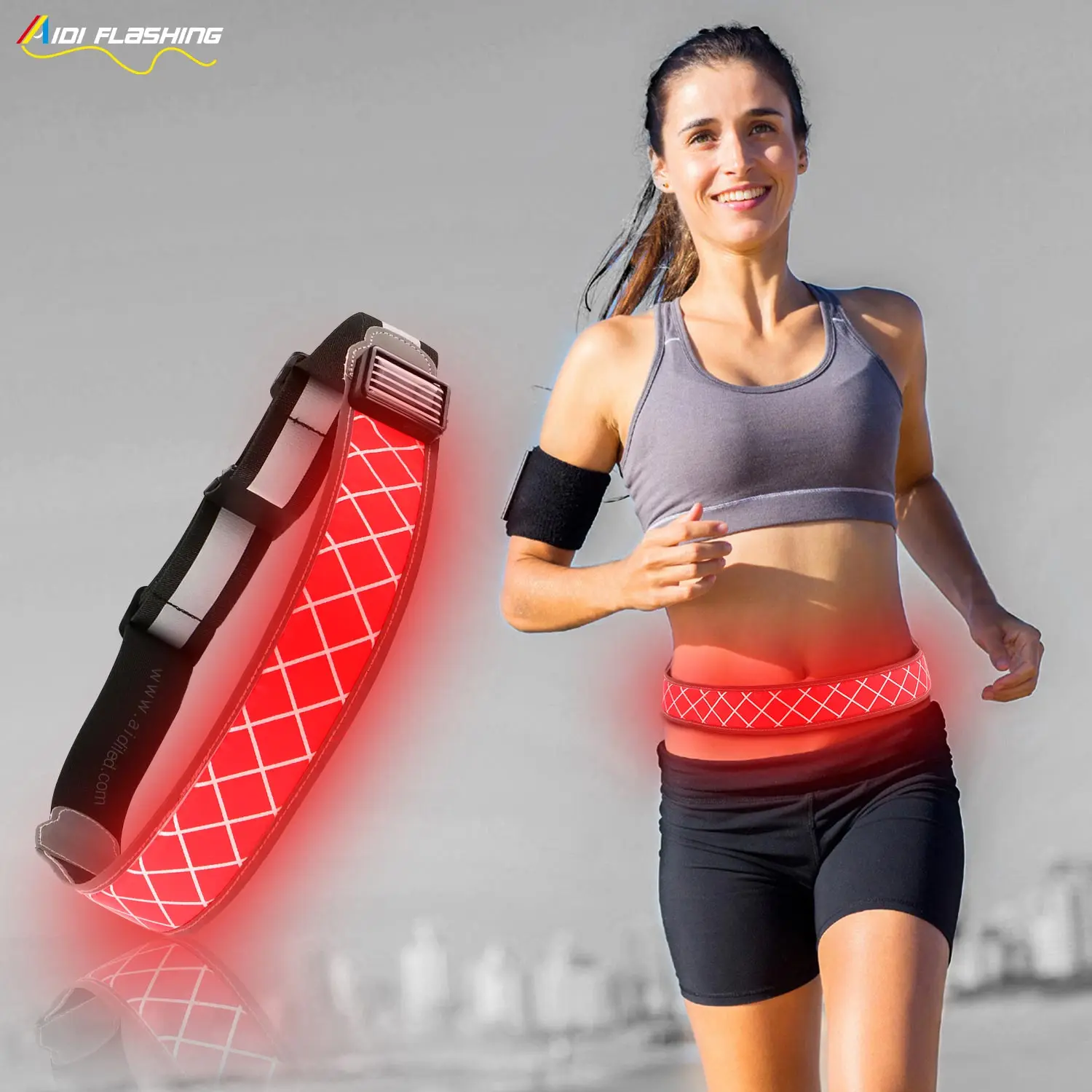 AIDI S12 Night Sport Gear Luminous Running Belt USB Rechargeable Light up Running Belt Supplier Glow Lighted Led Belt