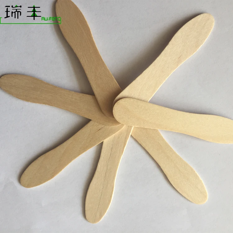 Wholesale Food grade logo printed disposable paper wrapped wooden ice cream spoon