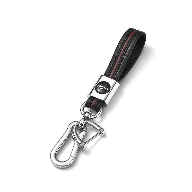 Wholesale Creative Custom Logo Metal Ring Keychains Colorful Plating Leather Car Keychain