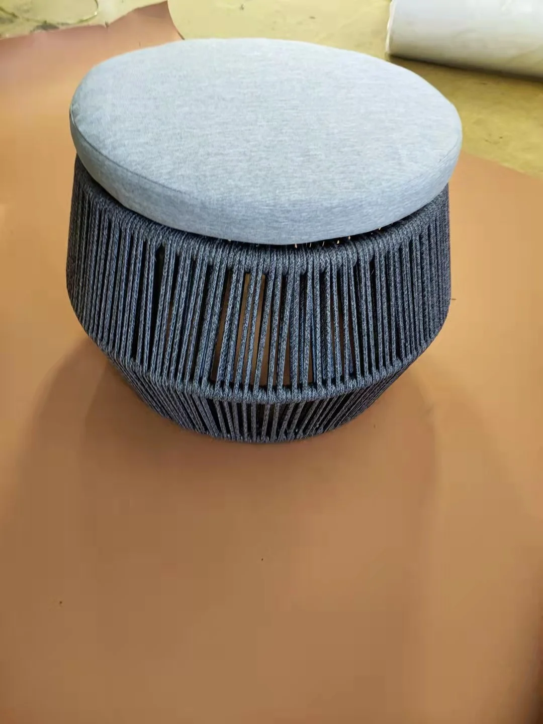 Стильный пуф ручной вязки для дома и улицы, удобный напольный Пуфик для детской комнаты