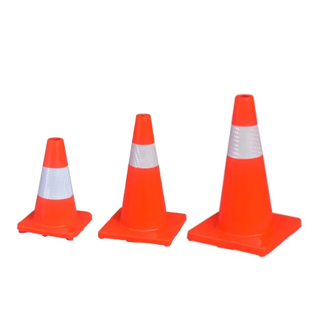 Warning Road Parking Cones Orange PVC Traffic Cone Flexible Road Safety Cone