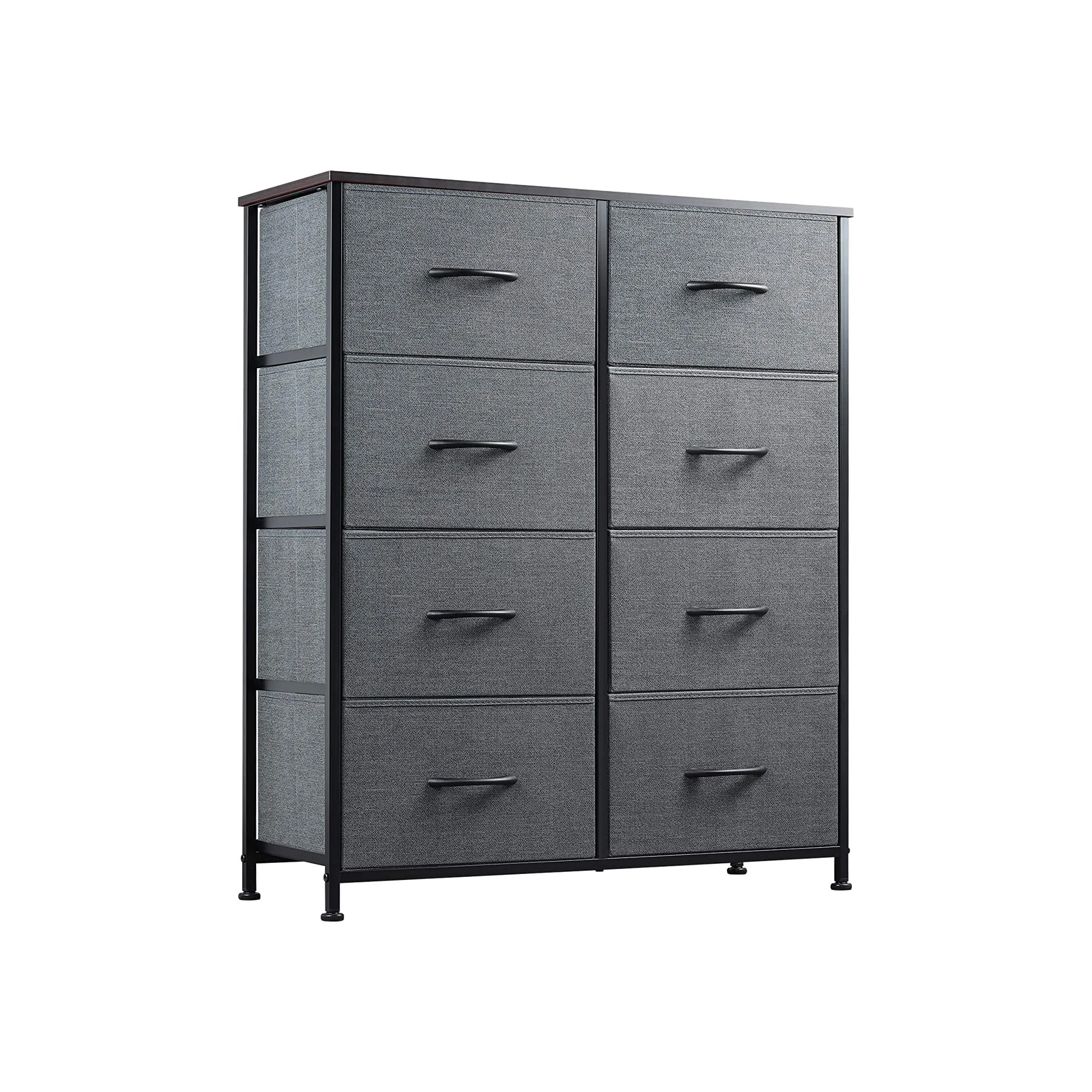 Customized 32353 Star Creation Black Chest Industrial Style 8 Drawers Storage Chest Strong Steel For Living Room, Bedroom