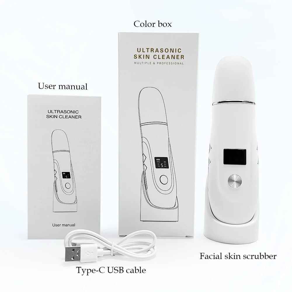 2024 new professional portable facial spatula ultrasonic skin scrubber shein tiktok hot selling face skin scrubber