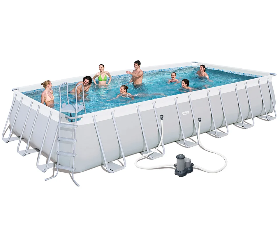 Bestway-56474 Power Steel Rectangular Plastic Frame Family Lounge Swimming Pools Products
