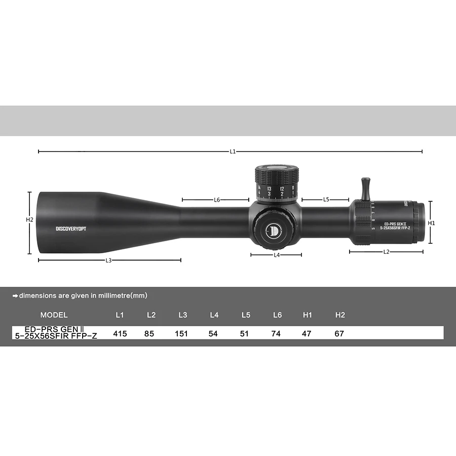 Гарантия срока службы оптика ED-PRS обнаружения FFP-Z 5-25x56sfir 34 мм тактический оптический прицел для охоты