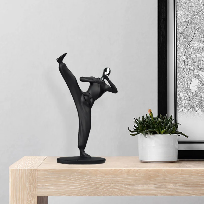 Modern creative minimalist biker, musician, guitar, saxophone, polyresin living room decoration