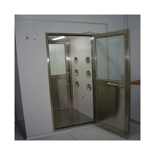  Low cost class 100 electrical interlock disinfection air shower for clean