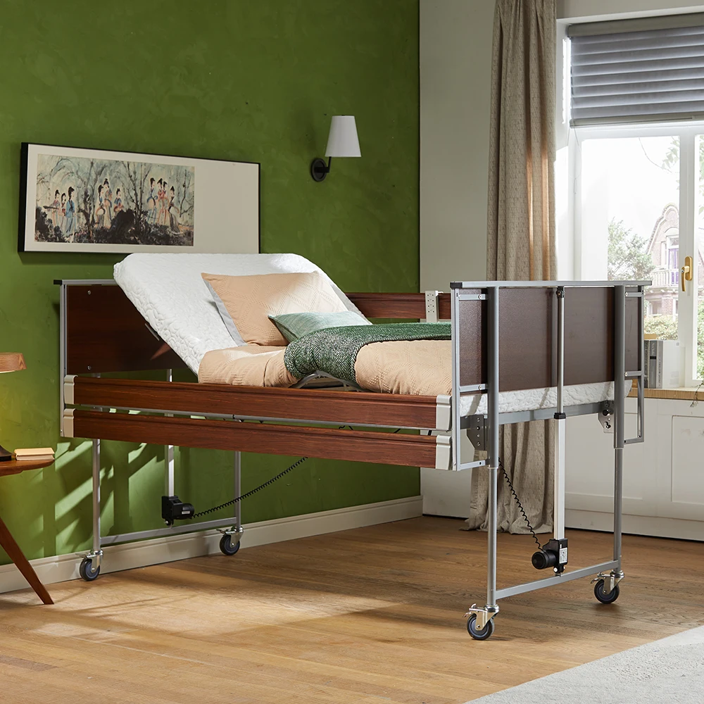 Tecforcare hospital equipment electric wooden hospital furniture nursing home elderly care bed patient medical bed for home care
