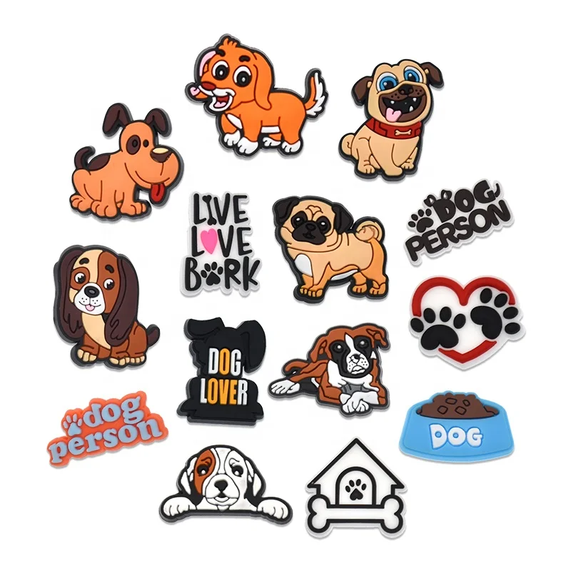pvc charms Cute Bulldog Different Dogs Style Shoe Charms dog mom dog dad shoe charms Garden Shoe Decoration Accessories