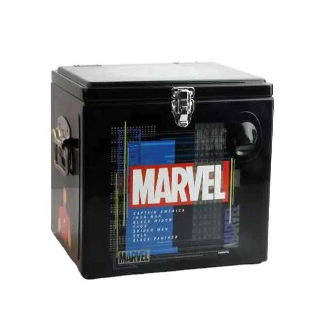 Высококачественный красный 15 л под заказ Ретро-холодильник коробки для пикника пляжа кемпинга металлический охладитель льда