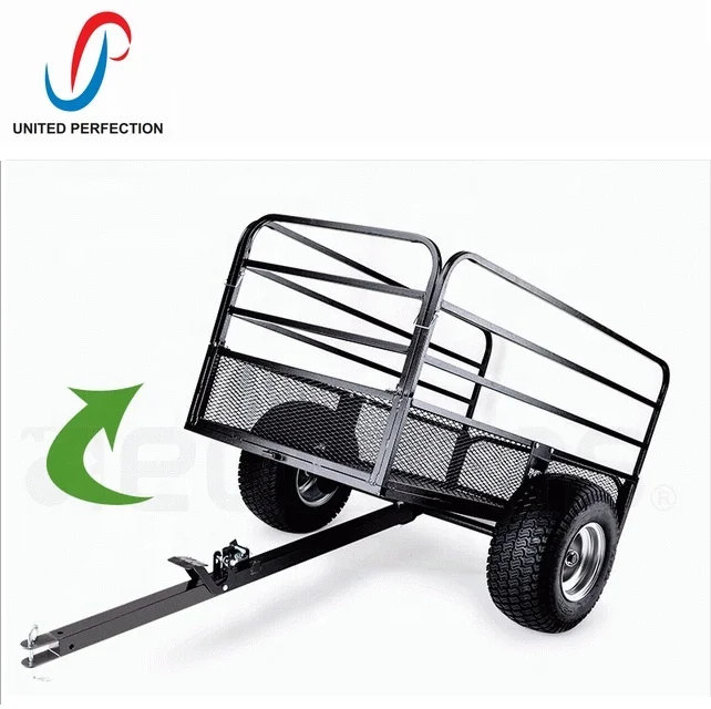 Low MOQ Heavy Load Small Steel Dump Trailer Best Price Garden ATV Cart with Foldable Sides ATV Trailer