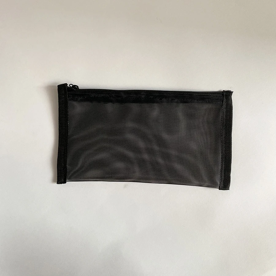 Factory Price Nylon Mesh Zipper Cosmetic Pouch Bag Portable Travel Makeup Bags School Pencil Cases Storage Bag