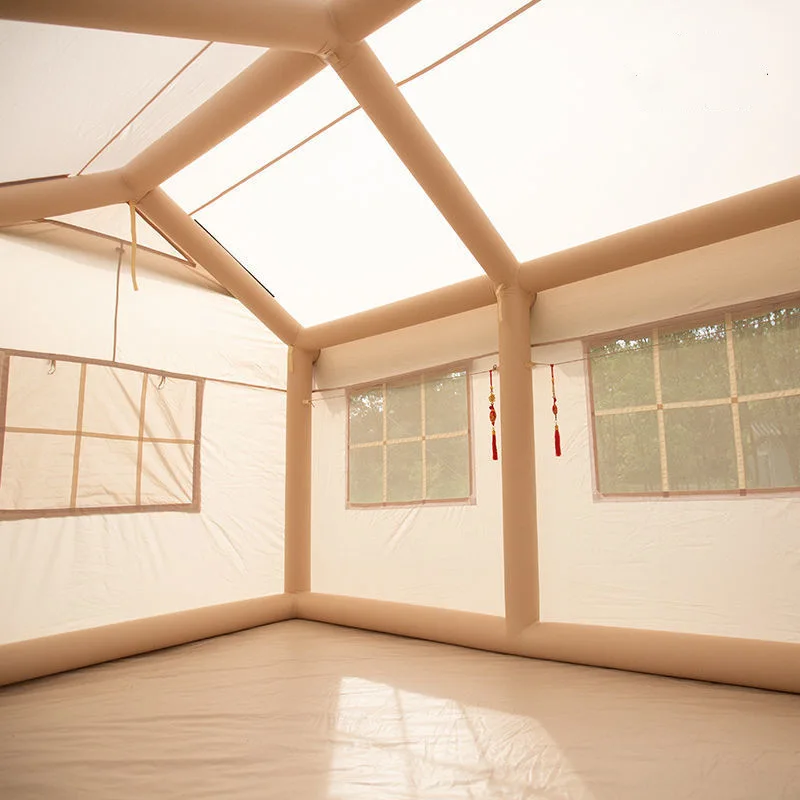 5-6 Person Portable Custom Family Camping Tent Waterproof Outdoor Large Canvas Air Cotton Glamping Inflatable Camping Tent