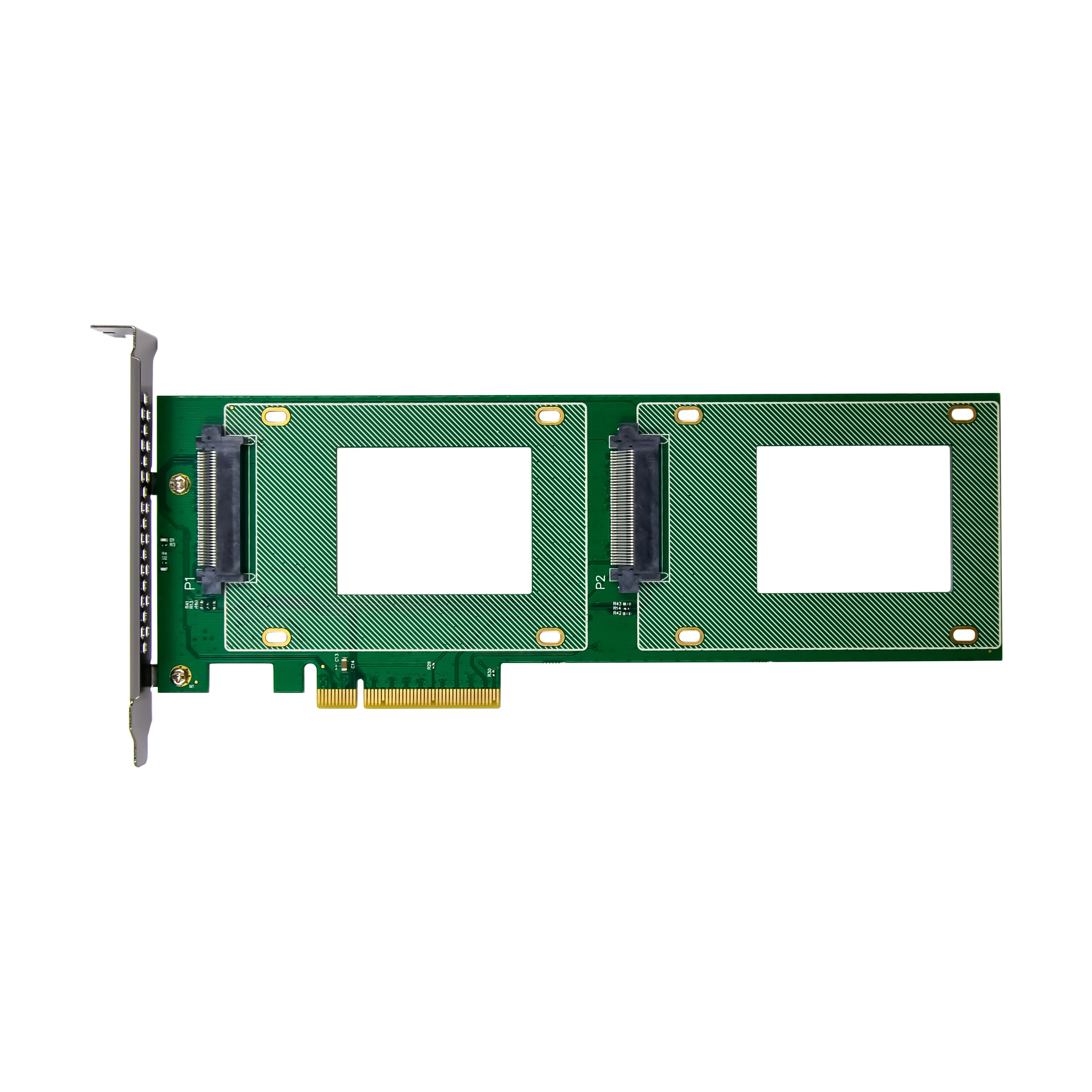 Sunweit Hotsale PCIe 2 Port Nvme Ssd U2 M2 Para Pci Express Adapter  NVME SSD PCIe Riser Card