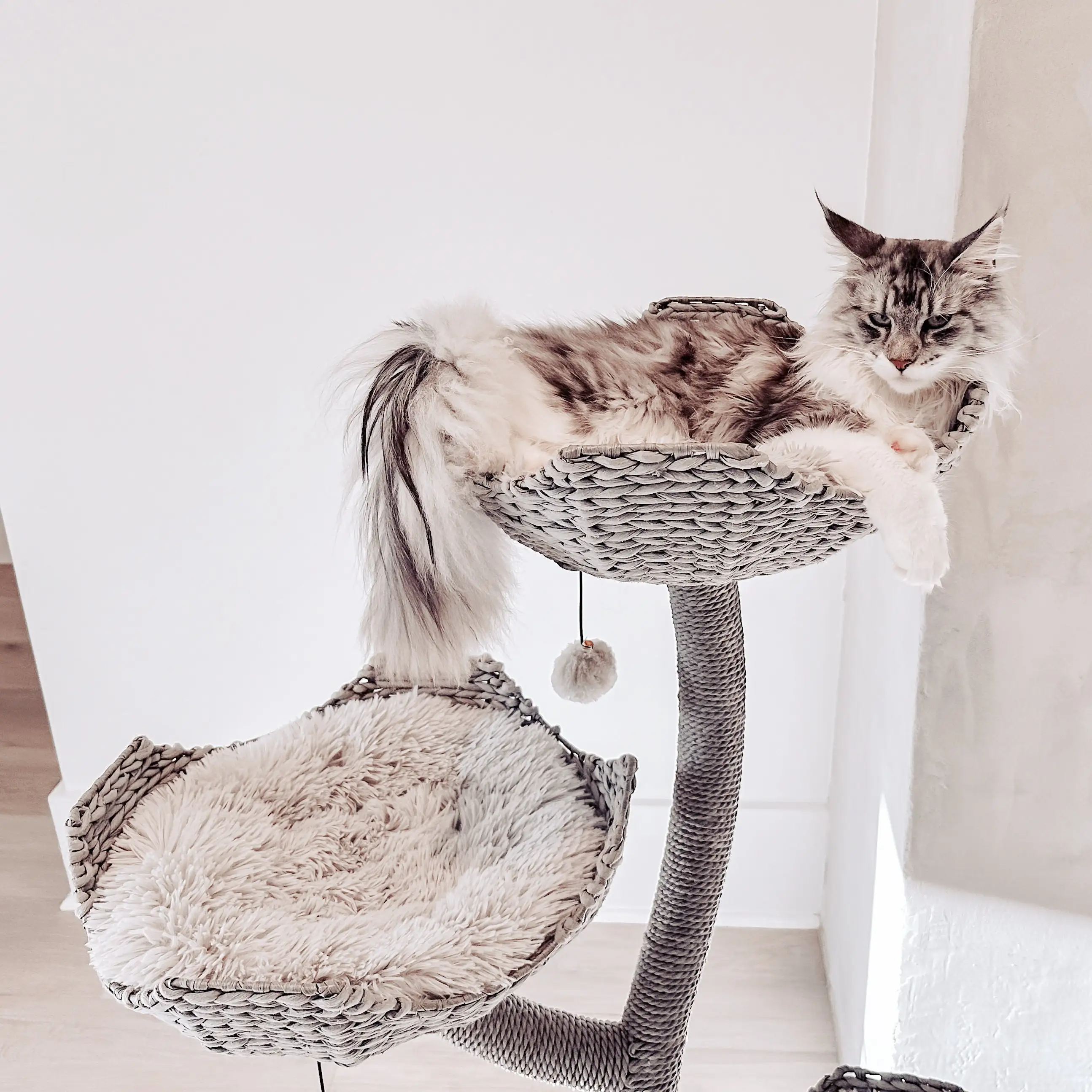 Factory Price Perfect Christmas Gift Can Customized Multifunctional Solid Wood Cat Tree 3 Levels Cat Scratching Tree