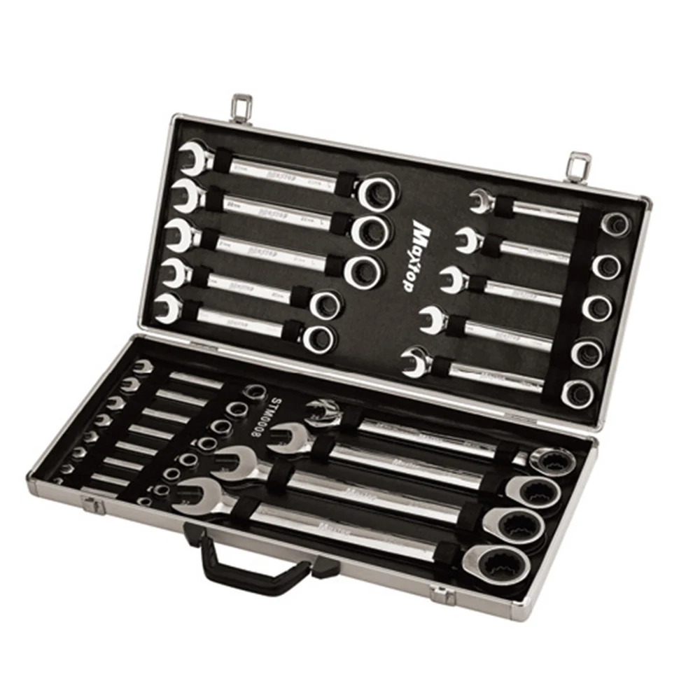 MT8602L 12pcs aluminum household repairing tools set fixed head combination ratchet wrench Set