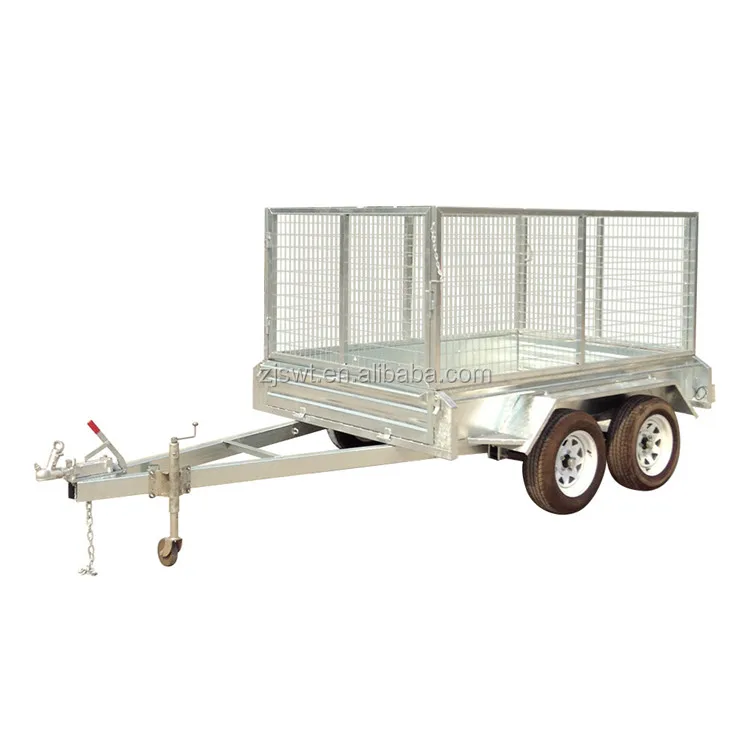 8x5   box trailer 3500kg GVW 2 axle car carrier trailer  with 1000mm mesh cage