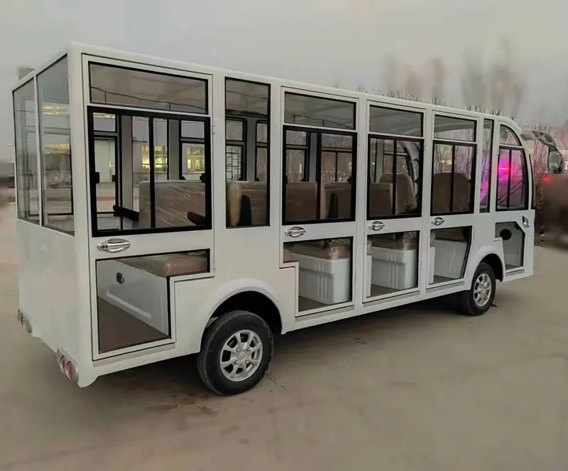New arrival fully closed 23 seater low speed sightseeing bus electric maintenance free sightseeing car