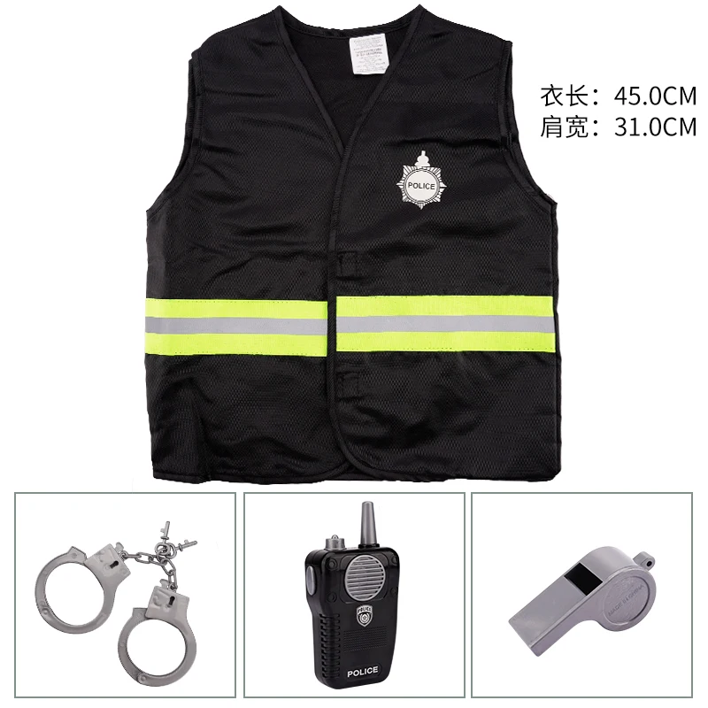 Hot sale modern child police tools toys police uniform clothing fancy carnival costumes