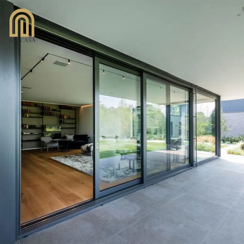 AS2047 Australia Standard Exterior Aluminum Interior Pocket Stacking Sliding Doors Large Hidden Glass Slide Door Patio