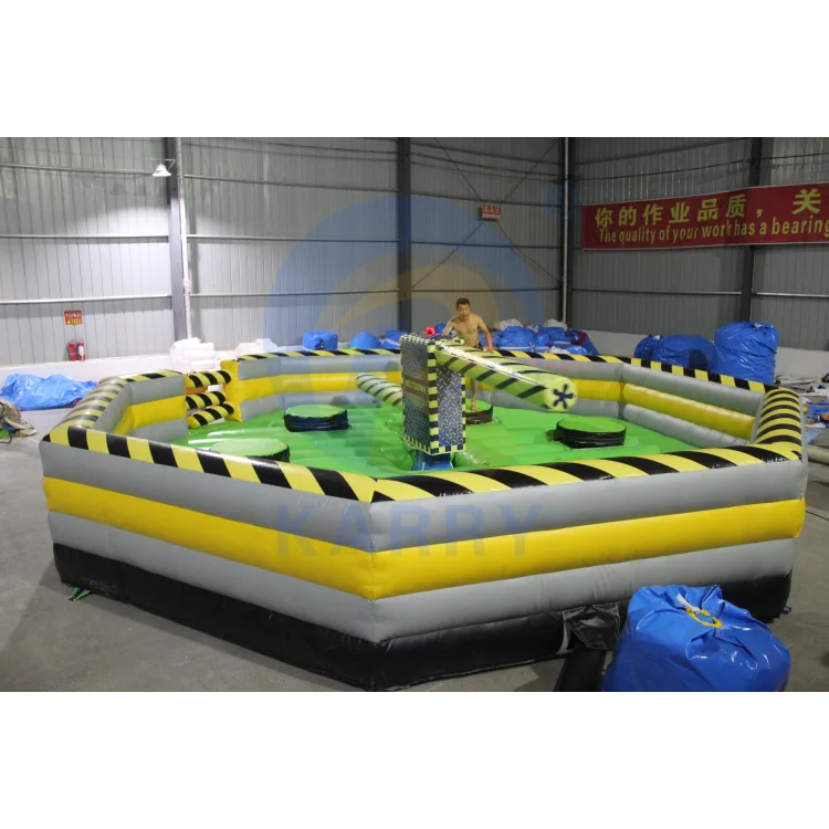 Hot selling Meltdown mechanical interactive jumper Rotating Obstacles Game Inflatable Jumping Games for adults and kids
