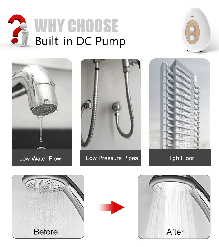 water heater with dc pump