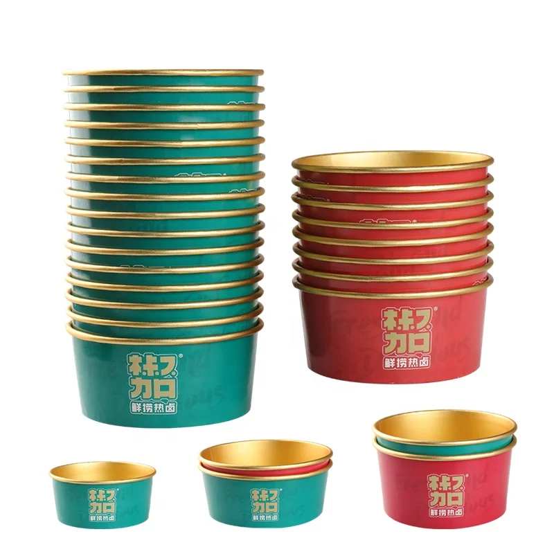Factory insulated double wall instant noodle packaging cups ramen bowls with sealing lid