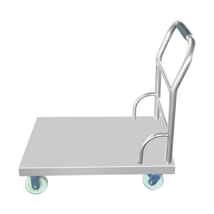 Stainless steel flatbed trolleys hotel restaurant warehouse transport trolleys