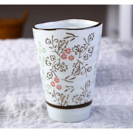 Japanese and Korean hand-painted underglaze ceramic wave cup water cup tableware big tea cup