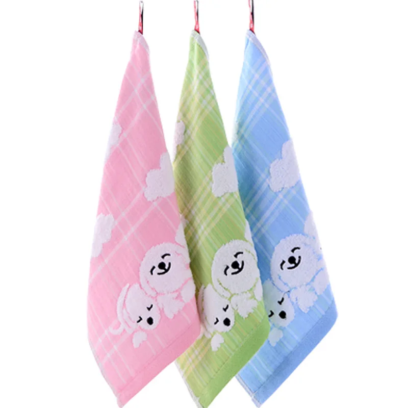 Wholesale Solid Color 100% Cotton Care Of Skin Printed Small Woven Child-Proof Home Baby Face Towels