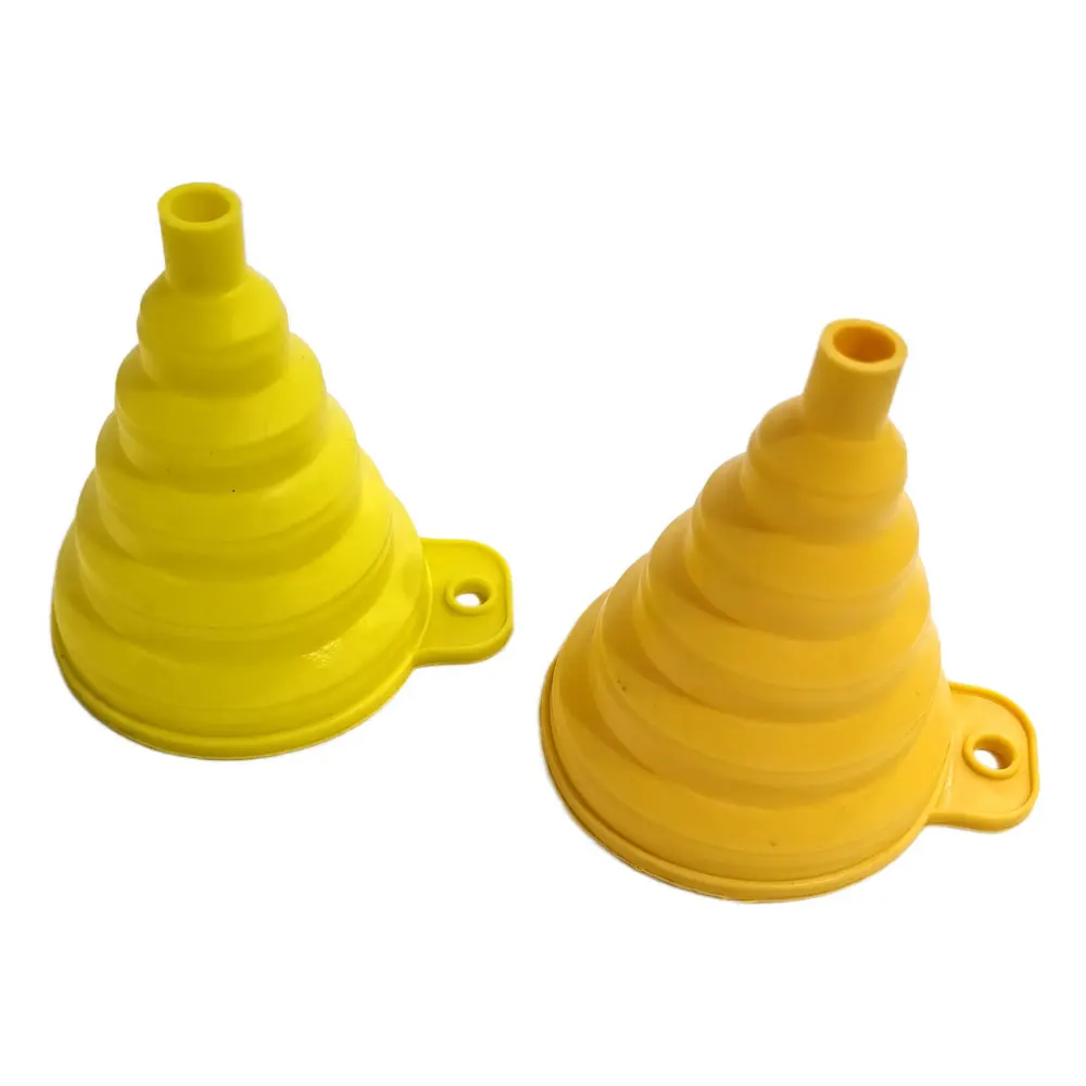 WONDERFUL Multi-colors Foldable Kitchen Food Grade Silicone Collapsible Funnels for Filling Water Bottle Liquid Powder Transfer