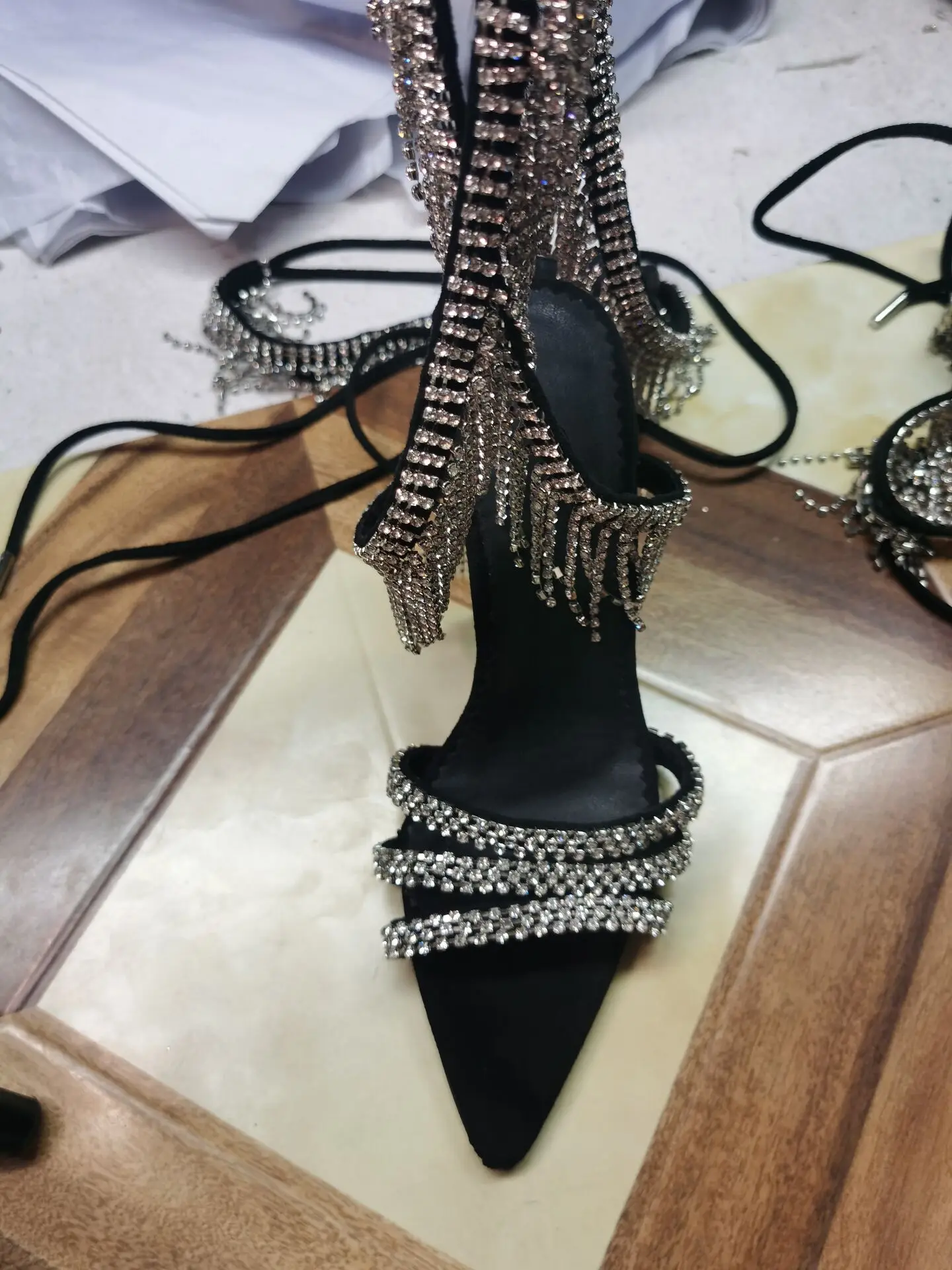 Женские босоножки с бахромой, сандалии на очень высоком каблуке со стразами, в европейском и американском стиле, лето 2021