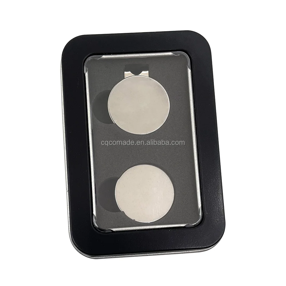 Blank Golf Promotional Golf Gift Set black Tinplate box Golf hat clip and ball makers