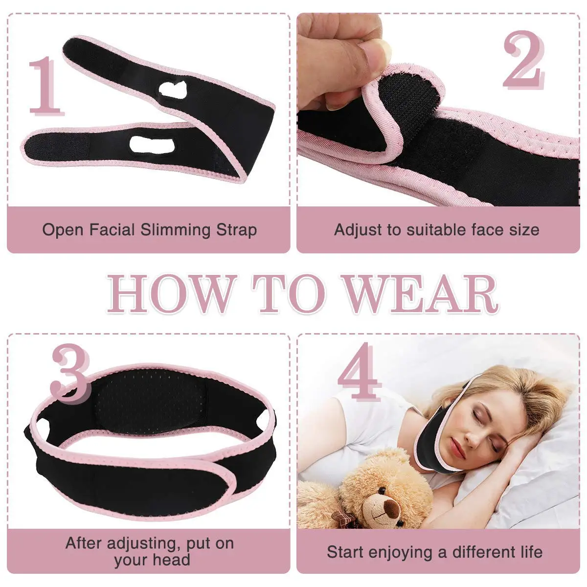 Reusable Face Slimming Strap Double Chin Reducer V Line Mask Chin Up Patch Face Lift Tape Neck Bandage V Shaped Belt